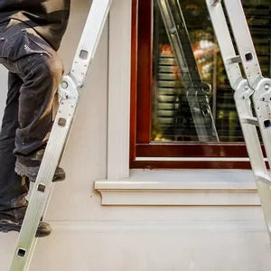 Escalera articulada de aluminio 4x4 de 16 escalones Garden Life TE1700 multiusos