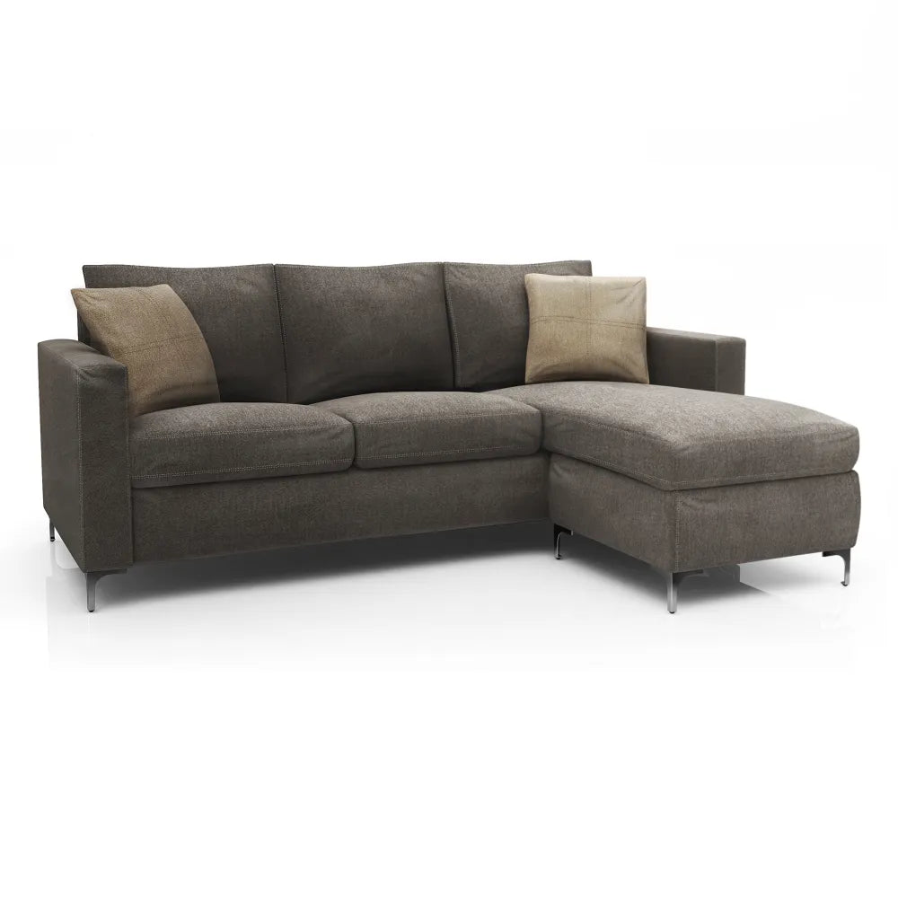 (Promoción 🔥) Sillon de 3 Esquinas Esquinero Convertible Madera Americana Chenilla Gris