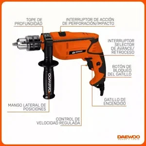 (Promoción Gumpleaños 🔥) Combo Pack Amoladora Angular + Percutor Taladro Daewoo 750w