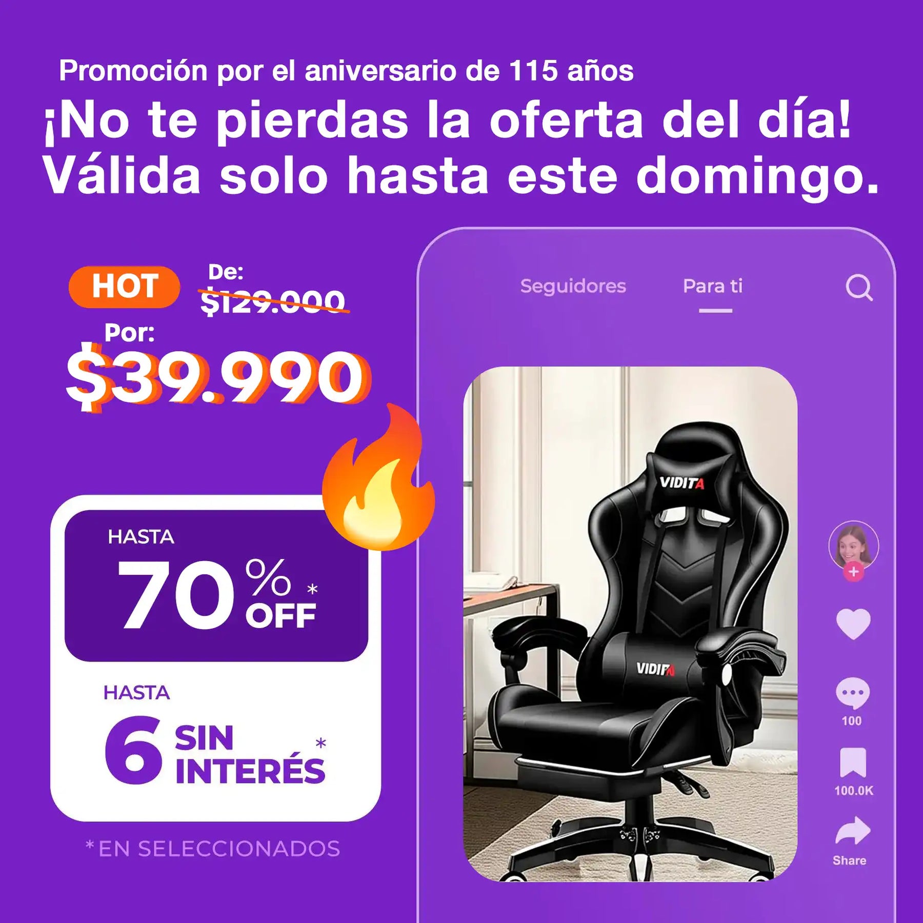 Silla Gamer Vidita Gx2000 Ergonómica Presidencial Reclinable Con Reposapiés Videojuego Pc Professional