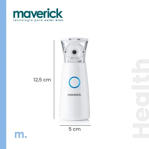 (Promoción 🔥) Maverick Mesh Nebulizador Ultrasónico Inalámbrico Portátil con Pilas y USB Liviano Compacto 2 Mascarillas Adulto/Niño