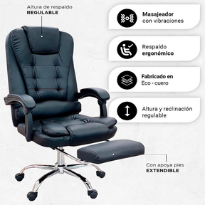 .Stephan Presidential Massager Oficina Silla - Desillas Color Negro