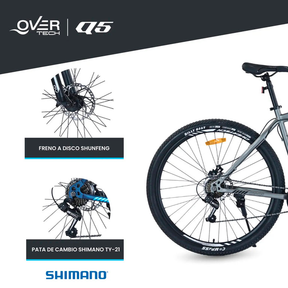Bicicleta de montaña Overtech R29 Q5 21v Shimano 12x freno de disco