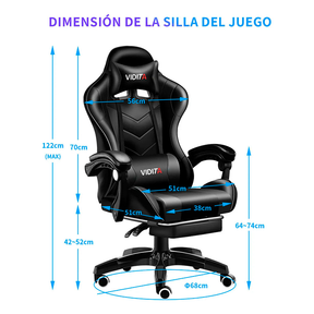Silla Gamer Vidita Gx2000 Ergonómica Presidencial Reclinable Con Reposapiés Videojuego Pc Professional
