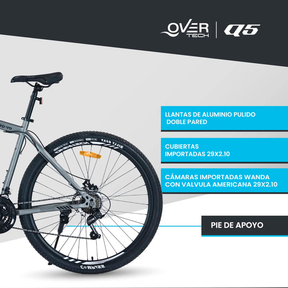 Bicicleta de montaña Overtech R29 Q5 21v Shimano 12x freno de disco