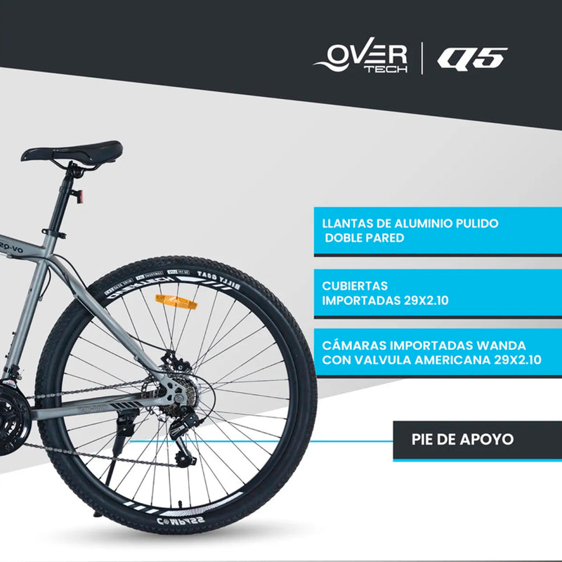 Bicicleta de montaña Overtech R29 Q5 21v Shimano 12x freno de disco