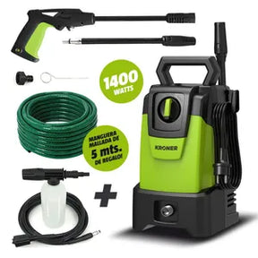 (Promoción Gumpleaños 🔥) Hidrolavadora Kroner 1400w 105 Bar AutoStop + Accesorios de Regalo