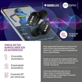 Auriculares Suzuki TWS negros