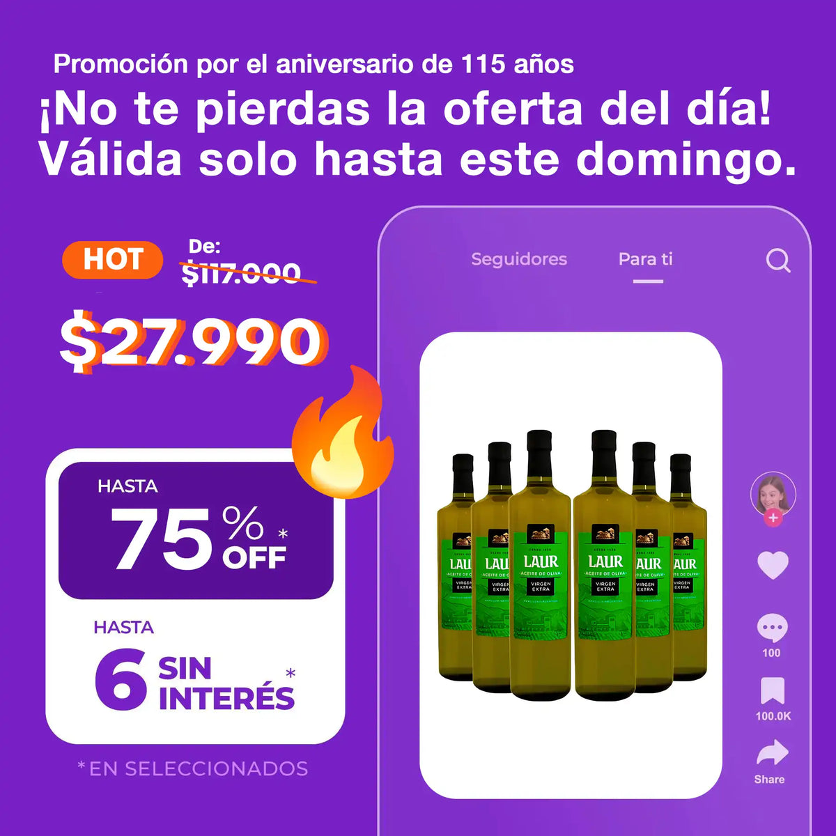 Aceite de Oliva Virgen Extra Laur 1L – Caja x6 Unidades