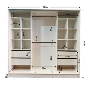 Placard 180x180 cm cubos Diseños Modernos Blanco