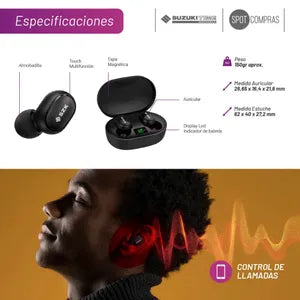 Auriculares Suzuki TWS negros