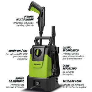 (Promoción Gumpleaños 🔥) Hidrolavadora Kroner 1400w 105 Bar AutoStop + Accesorios de Regalo