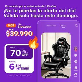 Silla Gamer Vidita Gx2000 Ergonómica Presidencial Reclinable Con Reposapiés Videojuego Pc Professional