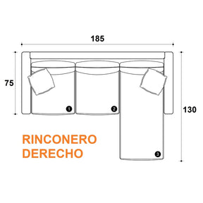 (Promoción 🔥) Sillon de 3 Esquinas Esquinero Convertible Madera Americana Chenilla Gris