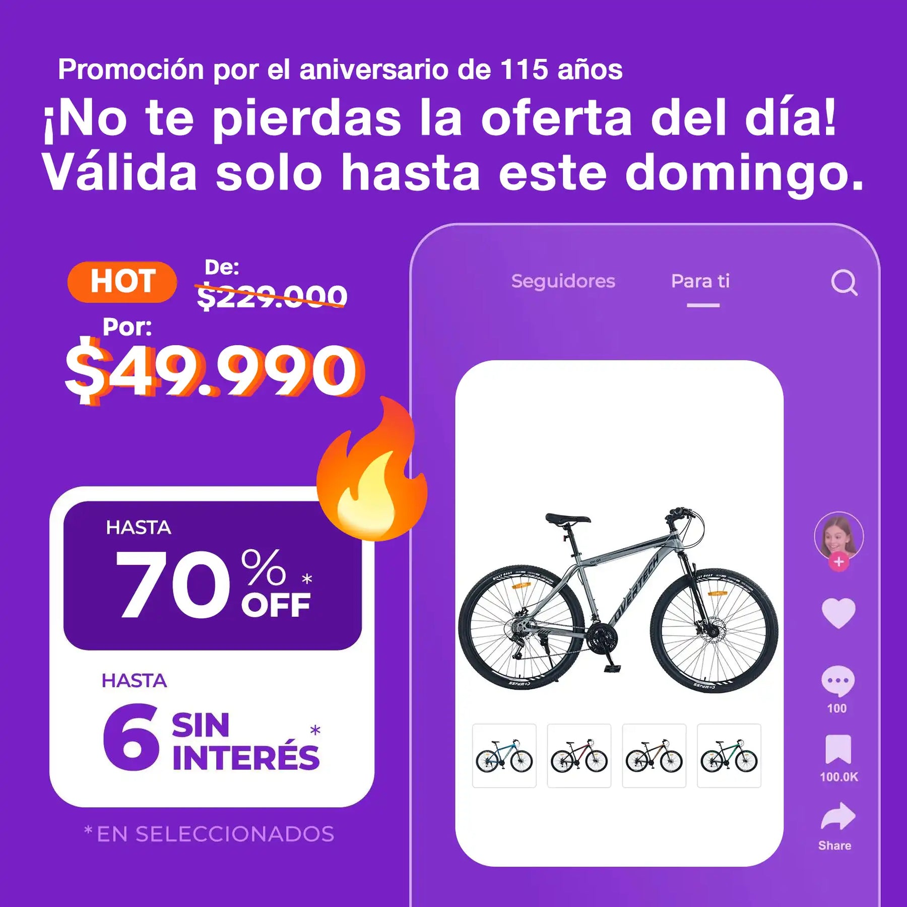 Bicicleta de montaña Overtech R29 Q5 21v Shimano 12x freno de disco