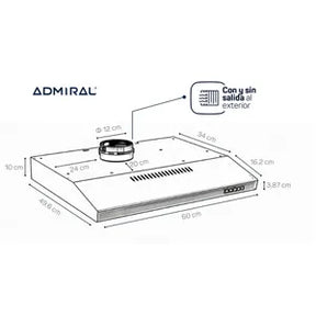 (Promoción de Feliz Cumpleaños 🔥) Purificador Admiral 60cm 918A Negro 