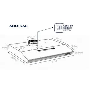 (Promoción de Feliz Cumpleaños 🔥) Purificador Admiral 60cm 918A Negro 