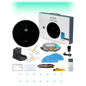 (Promoción de cumpleaños 🔥) Aspirador de pó robô inteligente 115 W com WiFi e 3 modos, base preta 