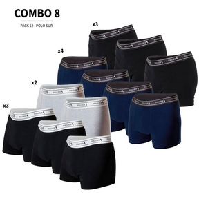 12 Boxers Cortos, Polo Sur, Máxima Calidad. Precio Mayorista