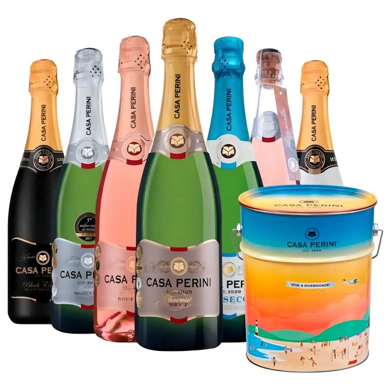 Cubo de vino espumoso Casa Perini Variedades – 7 botellas de 750 ml