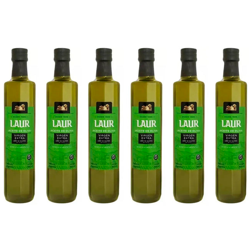 (Promoción de cumpleaños 🔥) Aceite de Oliva Extra Virgen Laur 1L – Caja x6 Unidades