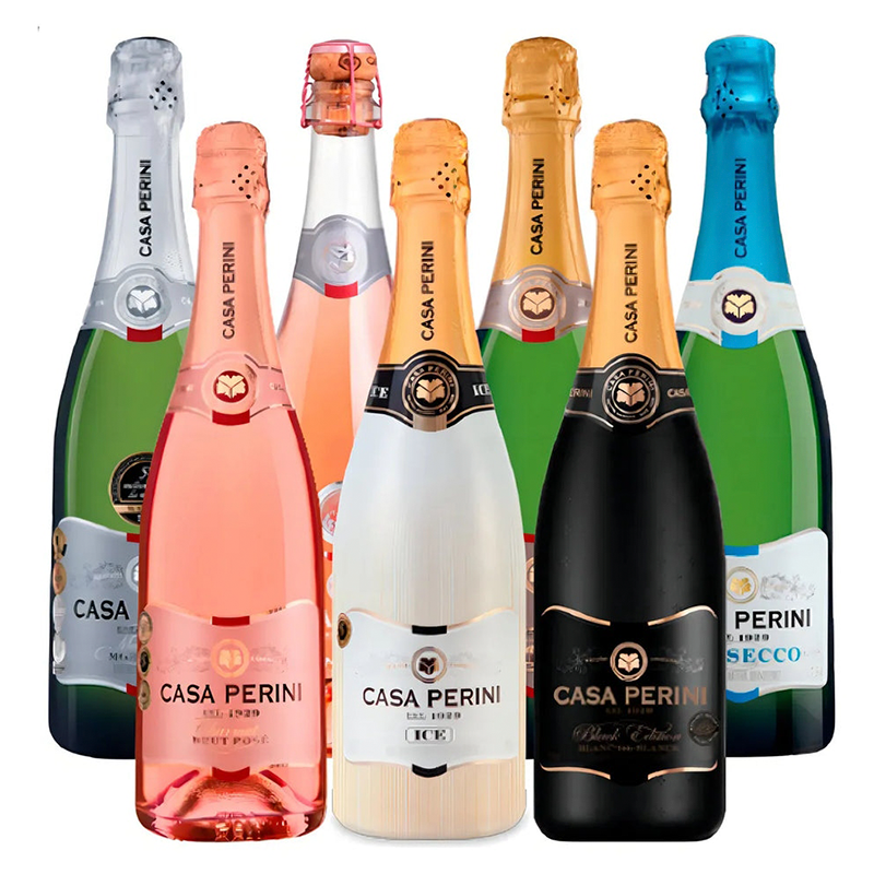 Cubo de vino espumoso Casa Perini Variedades – 7 botellas de 750 ml