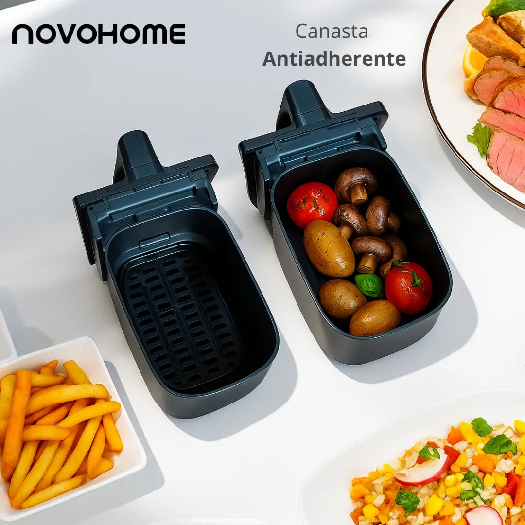 Freidora de Aire Novohome Digital 8Lts Doble Canastos 4+4 1700W NH-AF DUAL 100W -