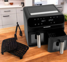 - Aire Freidora Novohome Digital 8Lts Doble Canastos 4+4 1700W NH-AF DUAL 100W