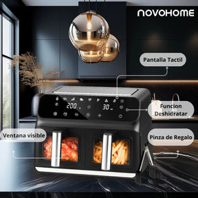 - Aire Freidora Novohome Digital 8Lts Doble Canastos 4+4 1700W NH-AF DUAL 100W