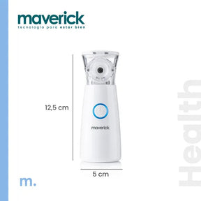 (Promoción 🔥) Maverick Mesh Nebulizador Ultrasónico Inalámbrico Portátil con Pilas y USB Liviano Compacto 2 Mascarillas Adulto/Niño