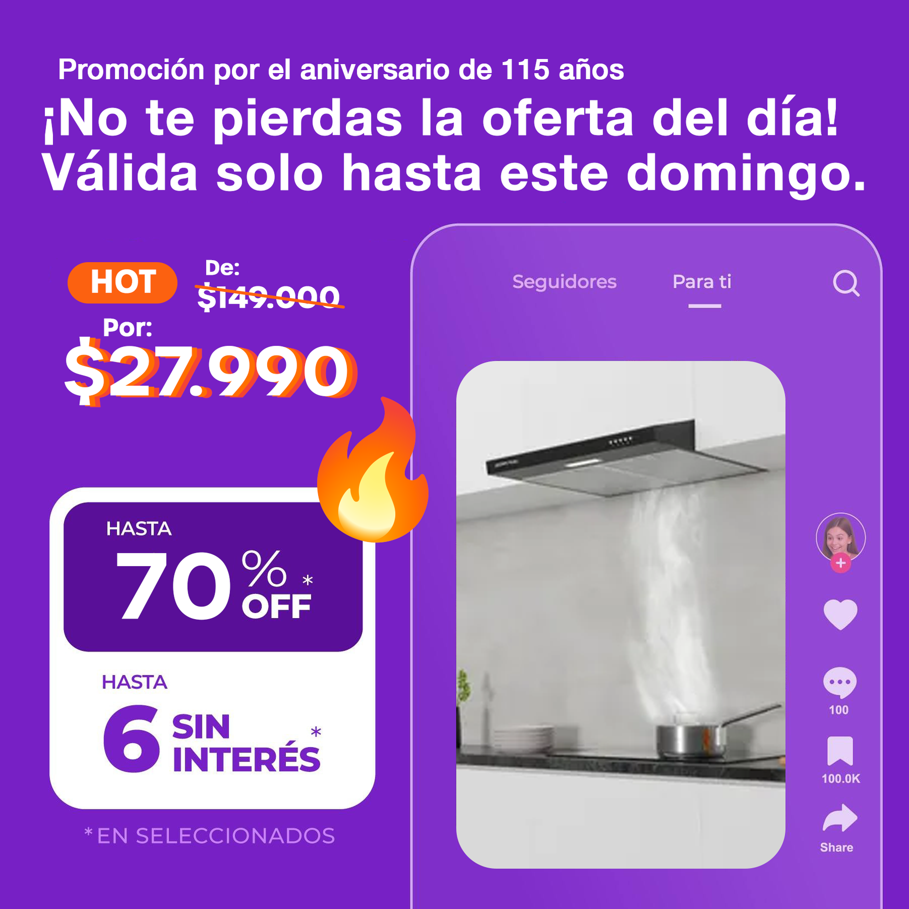 (Promoción de Feliz Cumpleaños 🔥) Purificador Admiral 60cm 918A Negro 