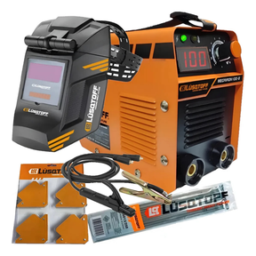 (Promoción 🔥) Soldadora Inverter Lusqtoff Iron 100 + Máscara + Electrodos + 2 Escudos Magnéticos Máquina de Soldar Careta Fotosensible 