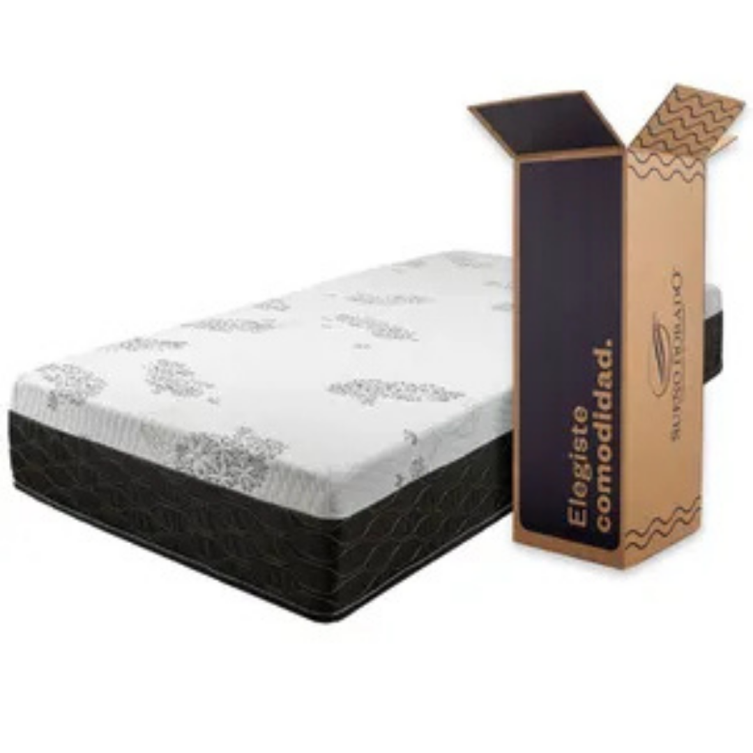 (Promoción 🔥) Colchón en Caja Sueño Dorado Box ROLO 1 Plaza 80x190 Espuma de Alta Densidad
