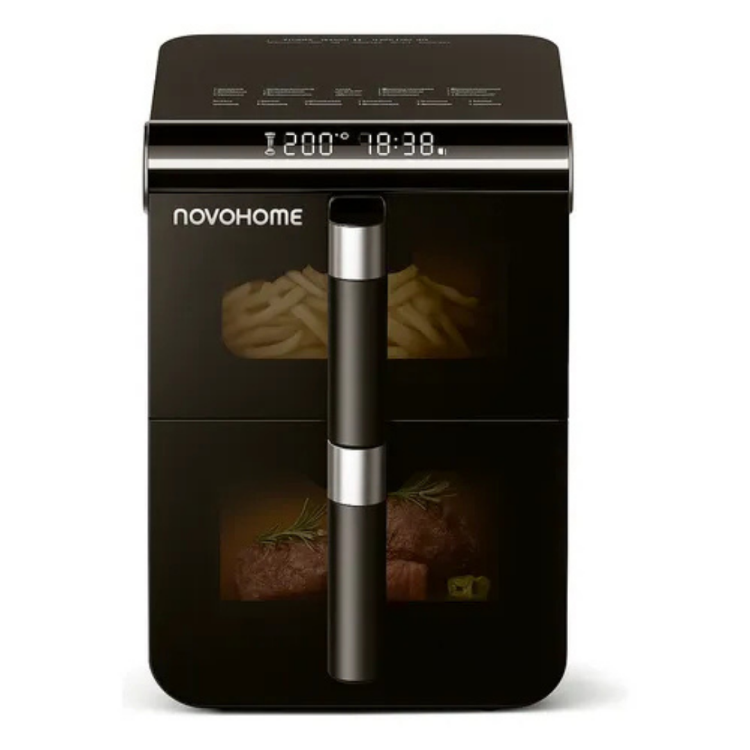 (Promoción 🔥) Freidora De Aire Novohome Doble Canasto 12 L Vertical 1700 W