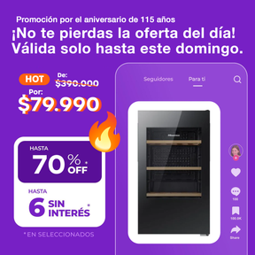 (Promoción de cumpleaños 🔥) Adega Hisense RW12D4NWG0 30 Garrafas
