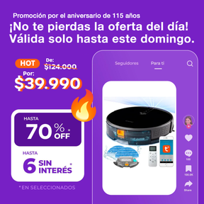 (Promoción de cumpleaños 🔥) Aspirador de pó robô inteligente 115 W com WiFi e 3 modos, base preta 