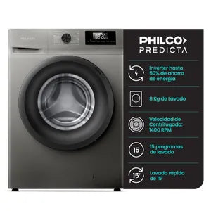 (Promoción Cumplimiento 🔥) Philco Predicta Inverter Lavarropas PHLF8014PI2 8 Kg 1400 RPM