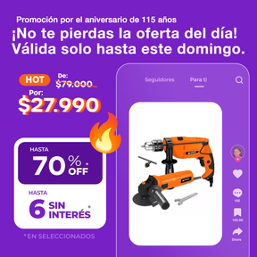 (Promoción Gumpleaños 🔥) Combo Pack Amoladora Angular + Percutor Taladro Daewoo 750w
